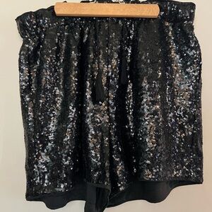 Black Sequin Shorts